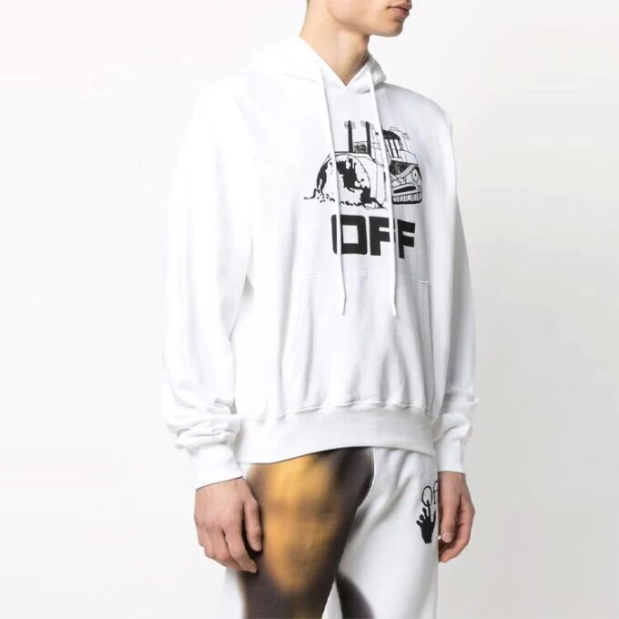 SS21 Logo-trykk, hette, lange ermer, hvit