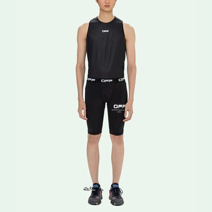 SS21 Logo-trykk, myke elastiske sportsshorts, slim fit-versjon, svart