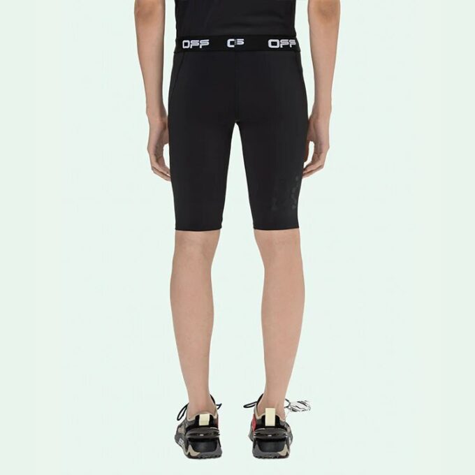 SS21 Logo-trykk, myke elastiske sportsshorts, slim fit-versjon, svart