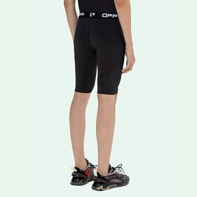 SS21 Logo-trykk, myke elastiske sportsshorts, slim fit-versjon, svart
