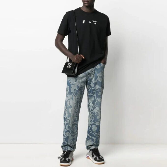 SS21 Logo-trykk på ryggen Rund hals Shorts Kort erme Vanlig versjon Svart