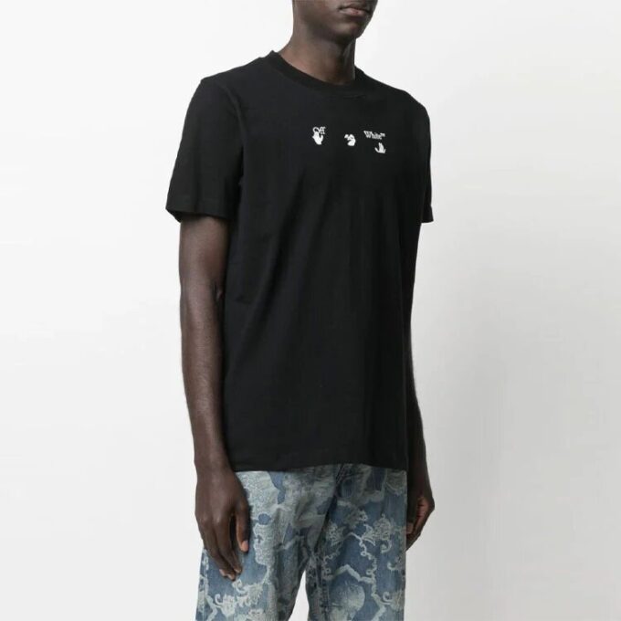 SS21 Logo-trykk på ryggen Rund hals Shorts Kort erme Vanlig versjon Svart