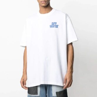 SS21 Logo-trykk Pullover Kort ermet Løs passform Hvit
