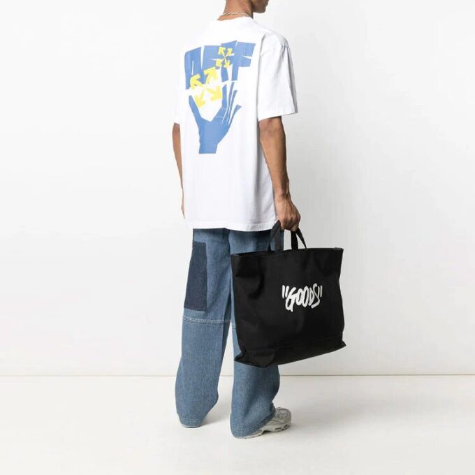 SS21 Logo-trykk Pullover Kort ermet Løs passform Hvit