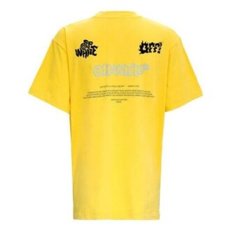 SS21 Logo-trykk Rund hals Casual Kort erme Løs passform Gul