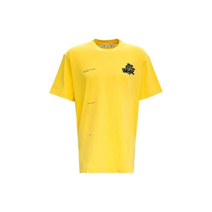SS21 Logo-trykk Rund hals Casual Kort erme Løs passform Gul