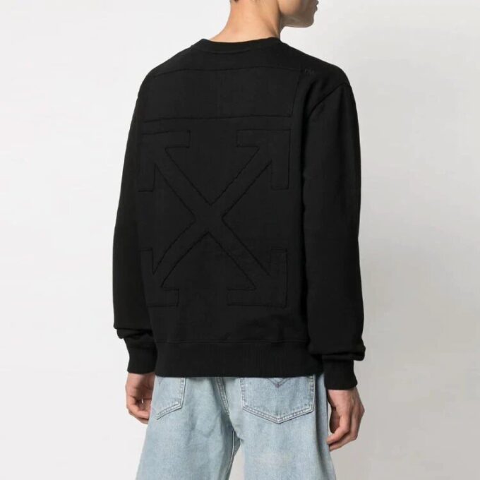 SS21 Logo-trykk, rund hals, lange ermer, svart