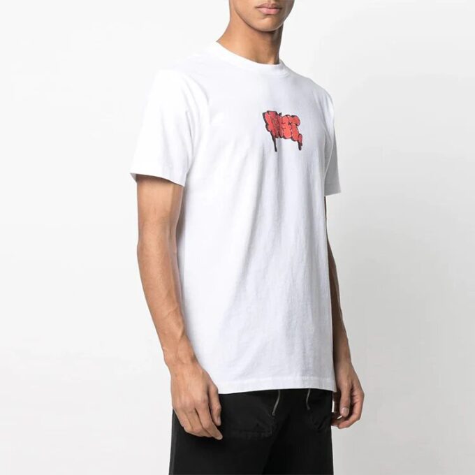 SS21 Logo-trykk Rundhalset genser Kort erme Hvit