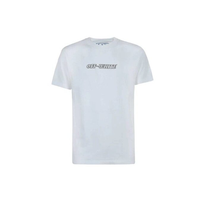 SS21 Logo-trykk Rundhalset genser Kort erme Slim fit-versjon Hvit