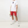 SS21 Logo-trykk, sportsshorts med rett passform, rød