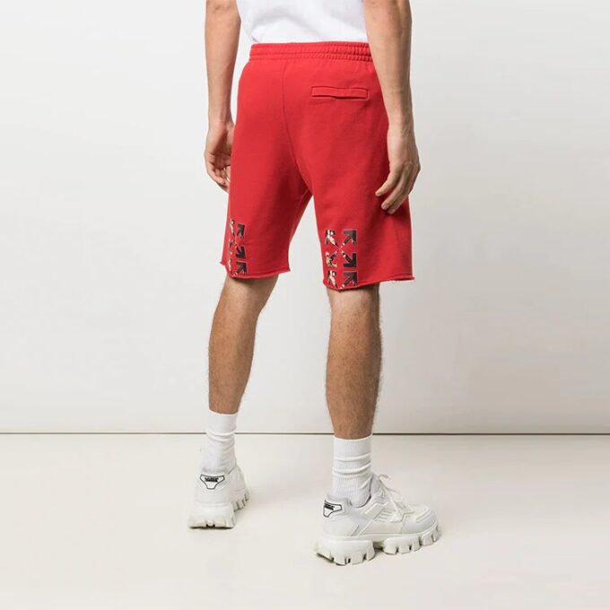 SS21 Logo-trykk, sportsshorts med rett passform, rød