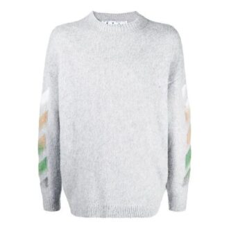 SS21 Logo-trykk Stripe-strikk Grå