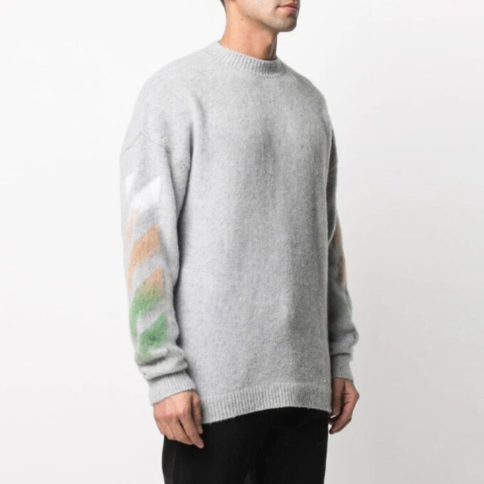 SS21 Logo-trykk Stripe-strikk Grå