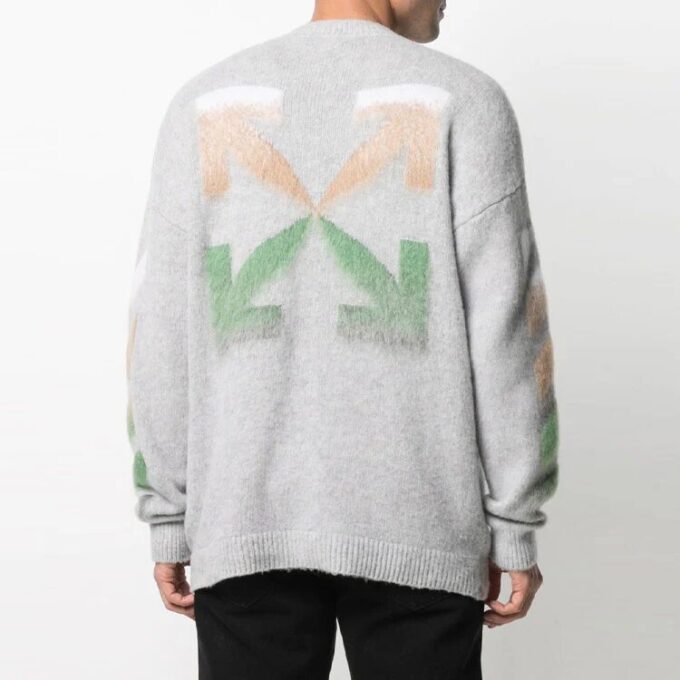 SS21 Logo-trykk Stripe-strikk Grå