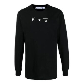 SS21 Marker Arrows Printing Micro Mark Rundhalset Slim Fit-versjon Svart