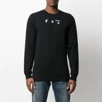 SS21 Marker Arrows Printing Micro Mark Rundhalset Slim Fit-versjon Svart
