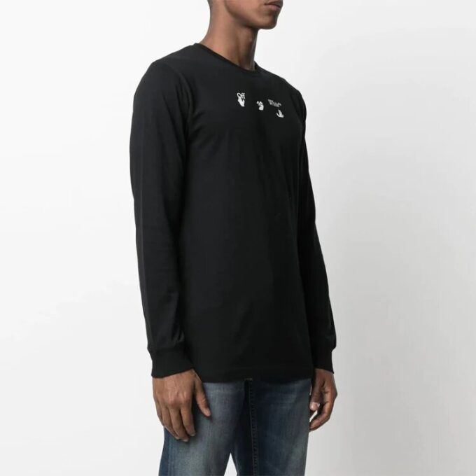 SS21 Marker Arrows Printing Micro Mark Rundhalset Slim Fit-versjon Svart