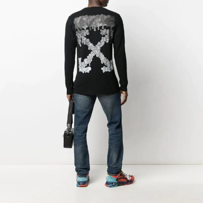 SS21 Marker Arrows Printing Micro Mark Rundhalset Slim Fit-versjon Svart