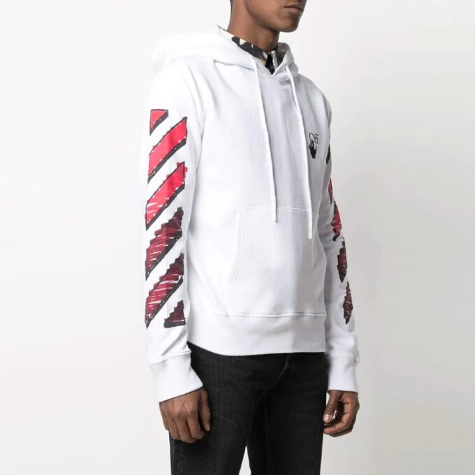 SS21 Marker Arrows Stripe Printing Jacket Loose Fit Hvit