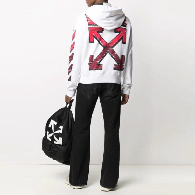 SS21 Marker Arrows Stripe Printing Jacket Loose Fit Hvit