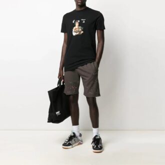 SS21 Mønstrede, løse sportsshorts, grå