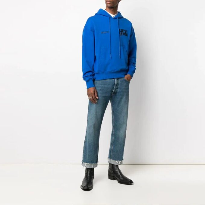 SS21 Pullover med alfabet-trykk, løs passform, blå