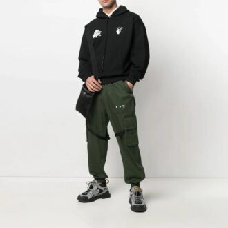 SS21 Rød tunge over logo-trykk, pullover med løs passform, svart
