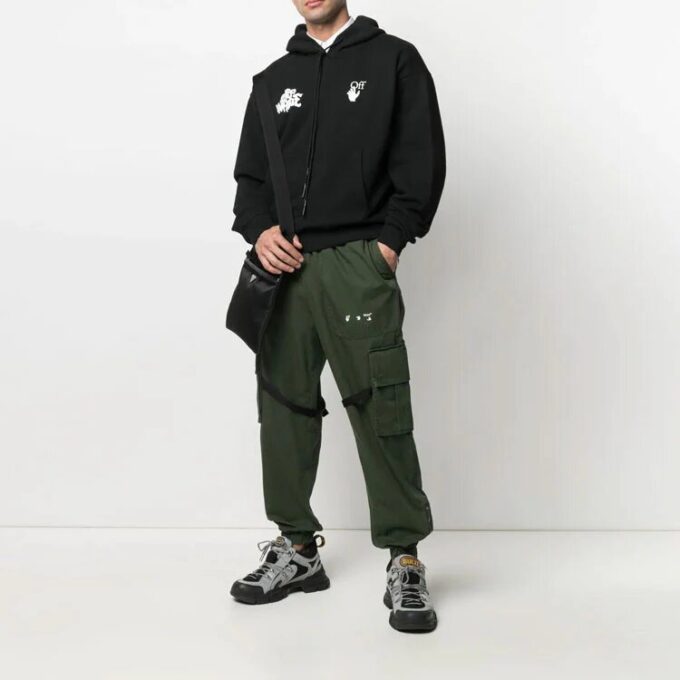 SS21 Rød tunge over logo-trykk, pullover med løs passform, svart