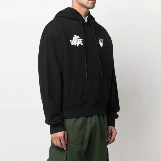 SS21 Rød tunge over logo-trykk, pullover med løs passform, svart