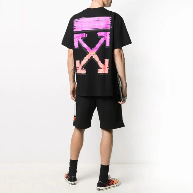 SS21 Rosa gradientmarkørpil Shorts for menn svart