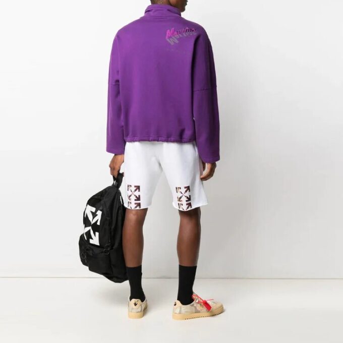 SS21 Sportsshorts med pilemønster, hvit