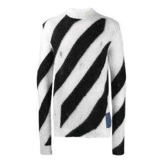 SS21 Stripe High Collar Svart Hvit