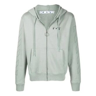SS21 Stripe Logo-trykk hettejakke grønn