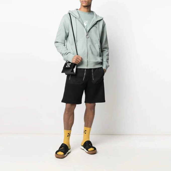 SS21 Stripe Logo-trykk hettejakke grønn