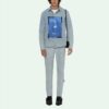 SS21 trykt mønster, revers, langermet Denim-skjorte, blå