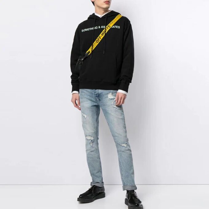 SS21 x Something & Associates Crossover Alphabet hettegenser med trykk, svart