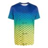 SS22 Alfabetisk geometrisk mønster, heltrykk, gradient, kort ermet, blå