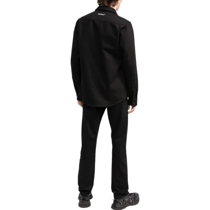 SS22 Arrow Logo-mønster Denim Langermet skjorte Svart