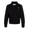 SS22 Denimjakke med brystlogo, svart