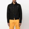 SS22 Denimjakke med brystlogo, svart