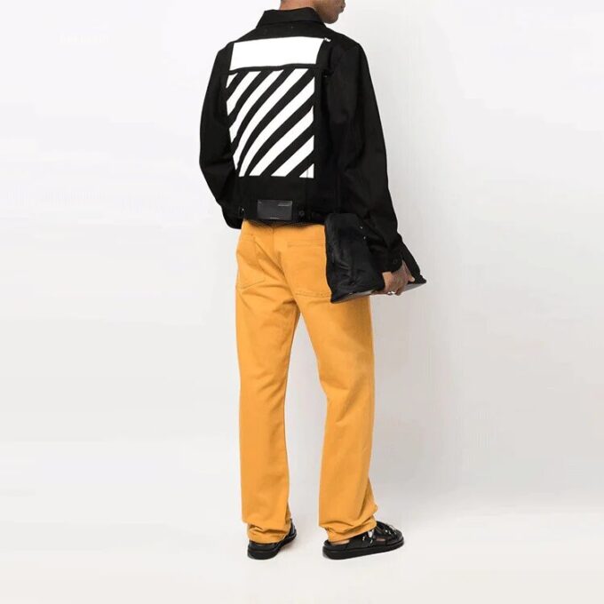 SS22 Denimjakke med brystlogo, svart