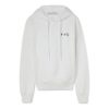 SS22 Ensfarget hettegenser med lange ermer, unisex, hvit