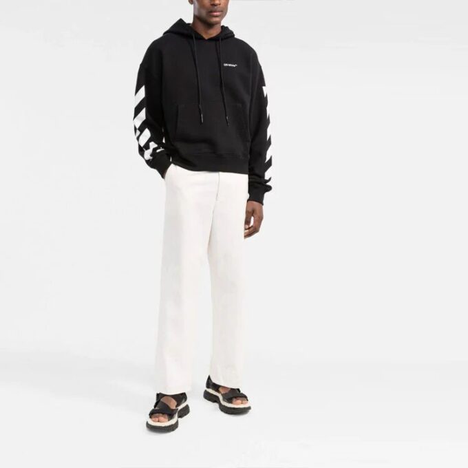 SS22 ermet Hvit stripe Pullover Vanlig versjon Svart