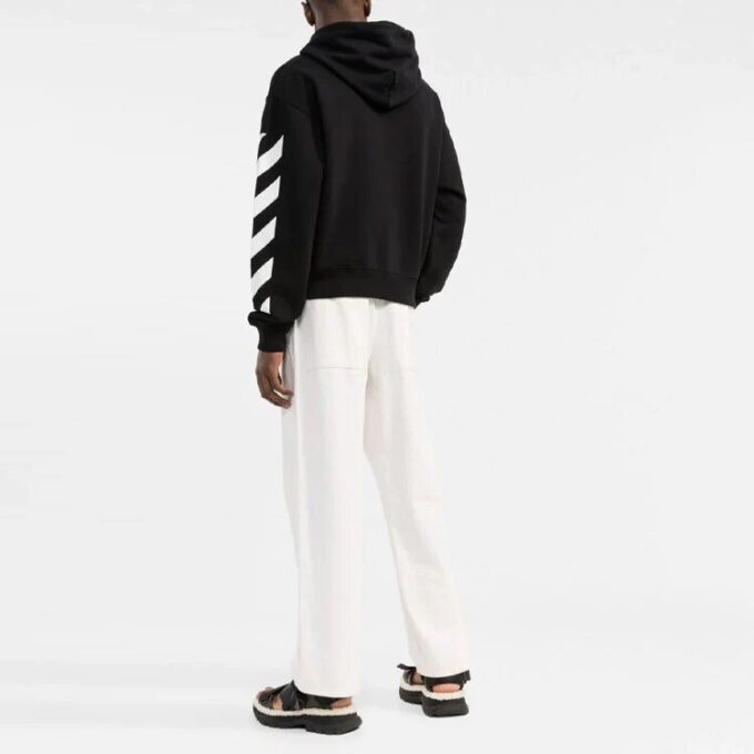 SS22 ermet Hvit stripe Pullover Vanlig versjon Svart