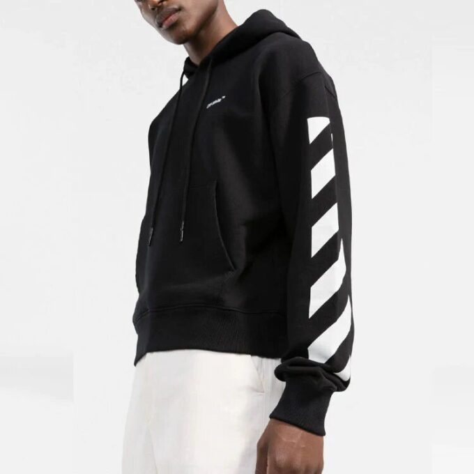 SS22 ermet Hvit stripe Pullover Vanlig versjon Svart