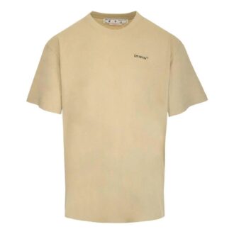 SS22 Geometri pil-trykk rund hals kort ermet beige