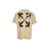SS22 Geometri pil-trykk rund hals kort ermet beige
