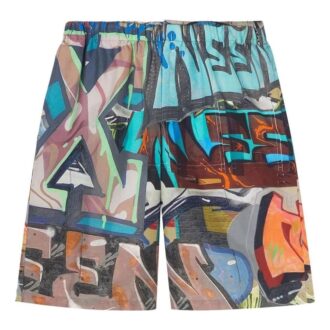 SS22 Graffiti-shorts med heltrykk, vanlig versjon, flerfarget