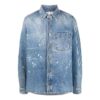 SS22 Langermet skjorte i Denim med trykt logo, vanlig versjon, blå