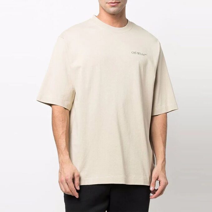 SS22 Logo Rundhalset genser med korte ermer og løs passform, khaki